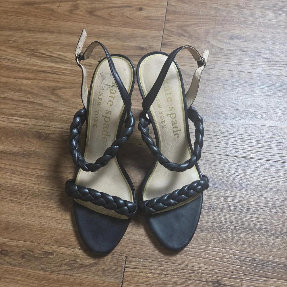Kate Spade New York Saffron Braided Leather Slingback Sandals 8.5B Stilleto